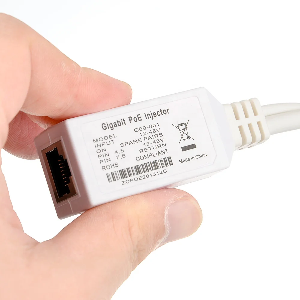 Gigabit PoE Injector cable use as poe splitter / power over ethernet connector from 12V -56V for MikroTik and other PoE Products