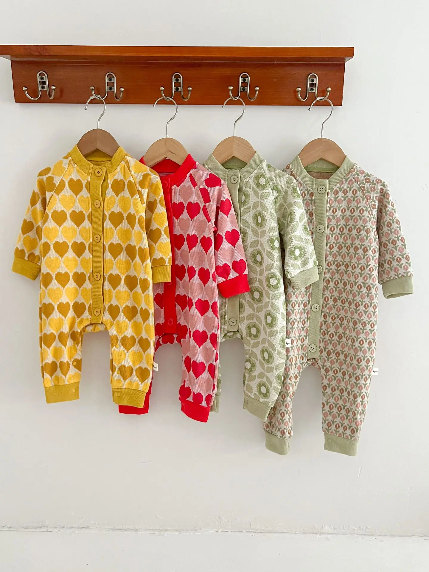 Autumn Baby Jumpsuit Cute Print Knitting Romper for Boys Girls Vintage Sweater One-Pieces Onesie Newborn Clothes Infant Outfit