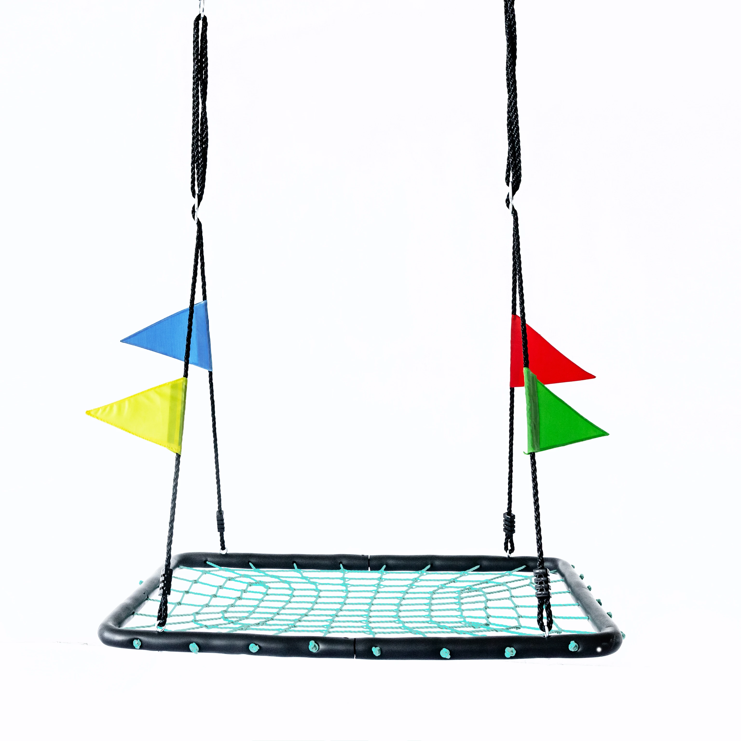 2021 Outdoor Rectangular Spinner Net Platform Nest Swing Seat Kids Indoor Web Swing