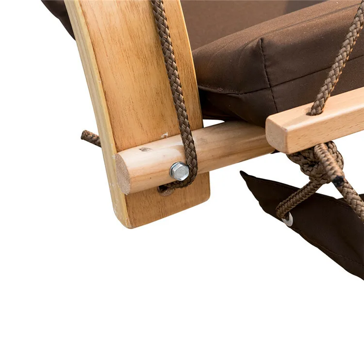 Danlong Patio Garden Outdoor Hanging Hammock Lounger Chair with Cup Holder, Wood Stick