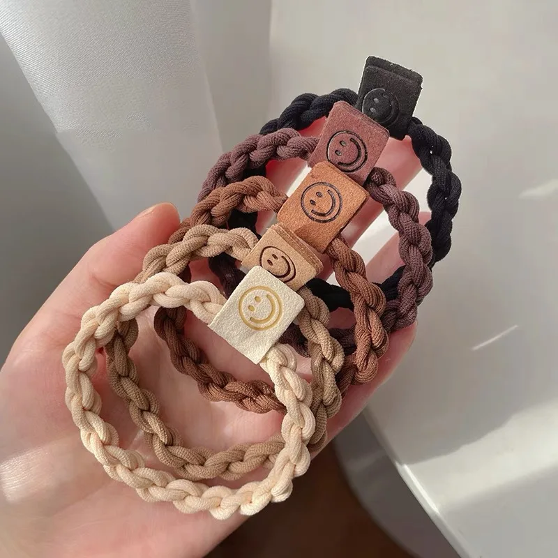 Резинки для волос Женские однотонные со смайликом 5