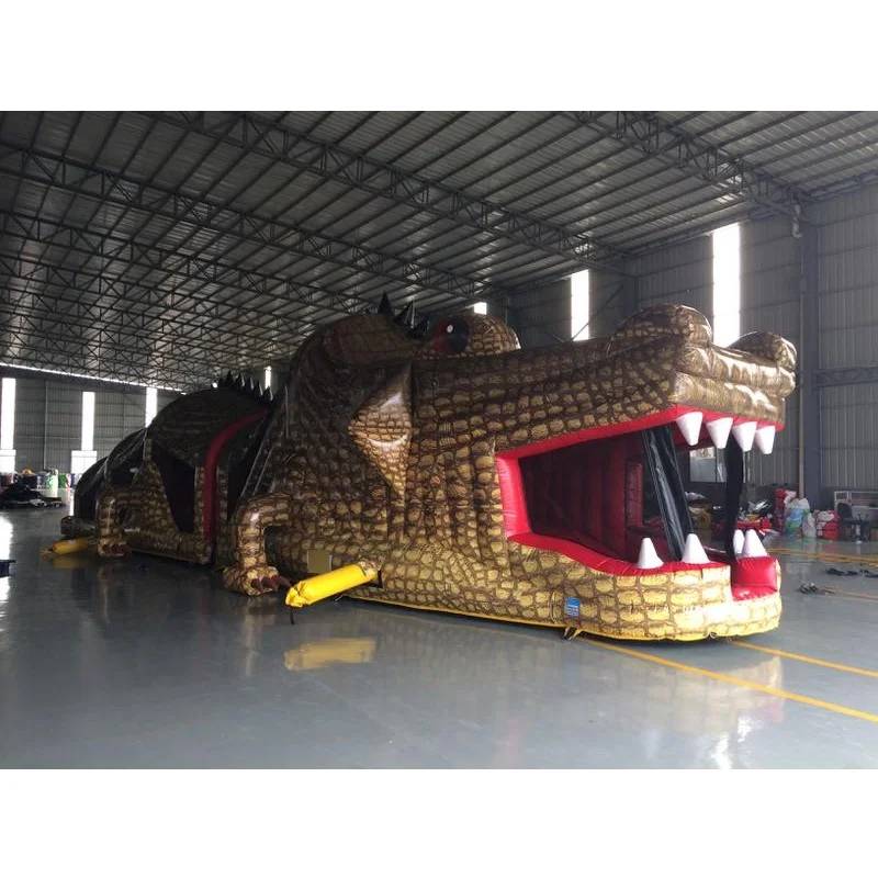 outdoor crocodile alligator Inflatable obstacle course challenge game for sale