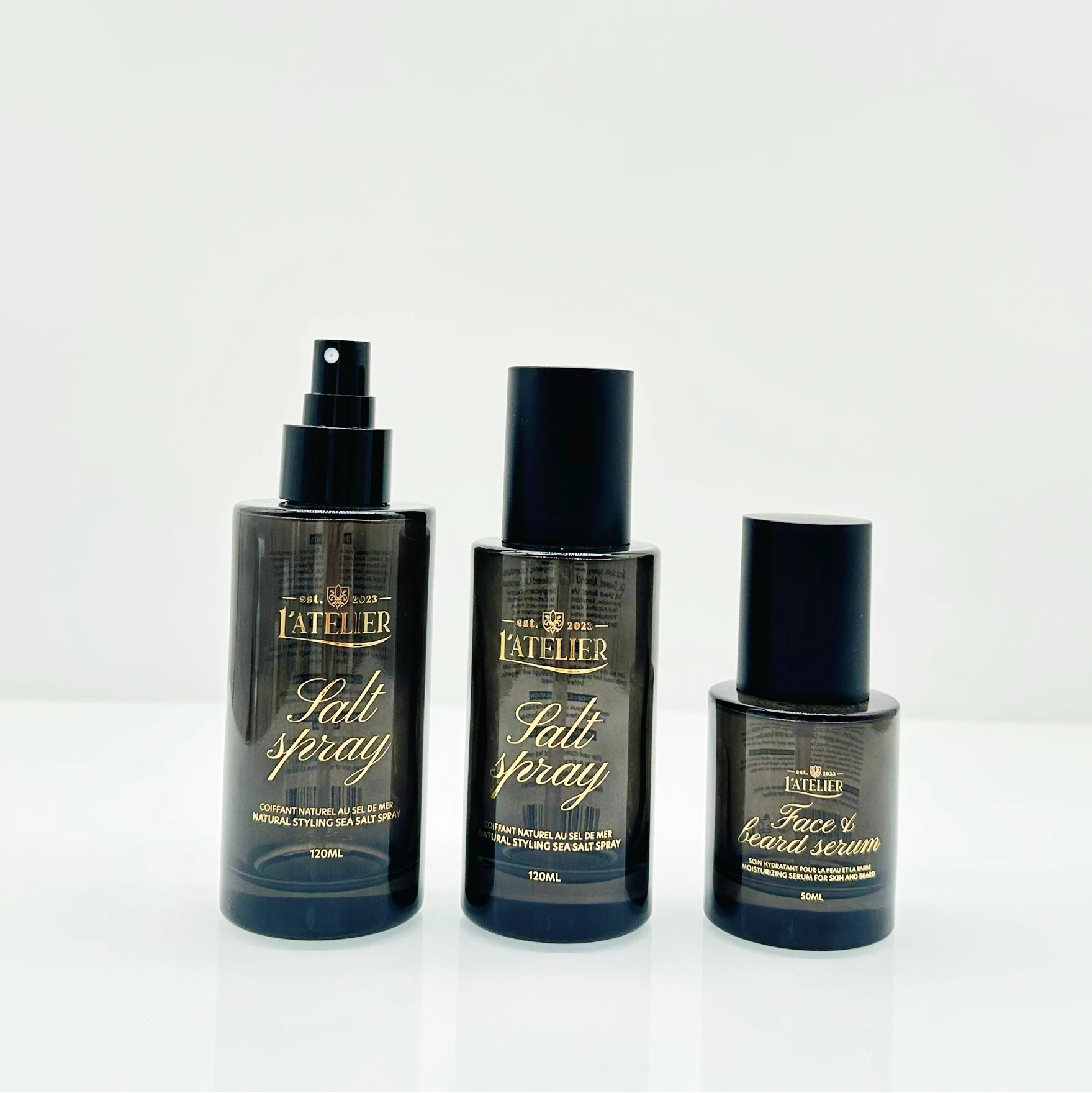 Luxury cosmetic skincare packaging 50g glass cream jar frost clear glass bottles face cream jars set 30ml 50ml 100ml