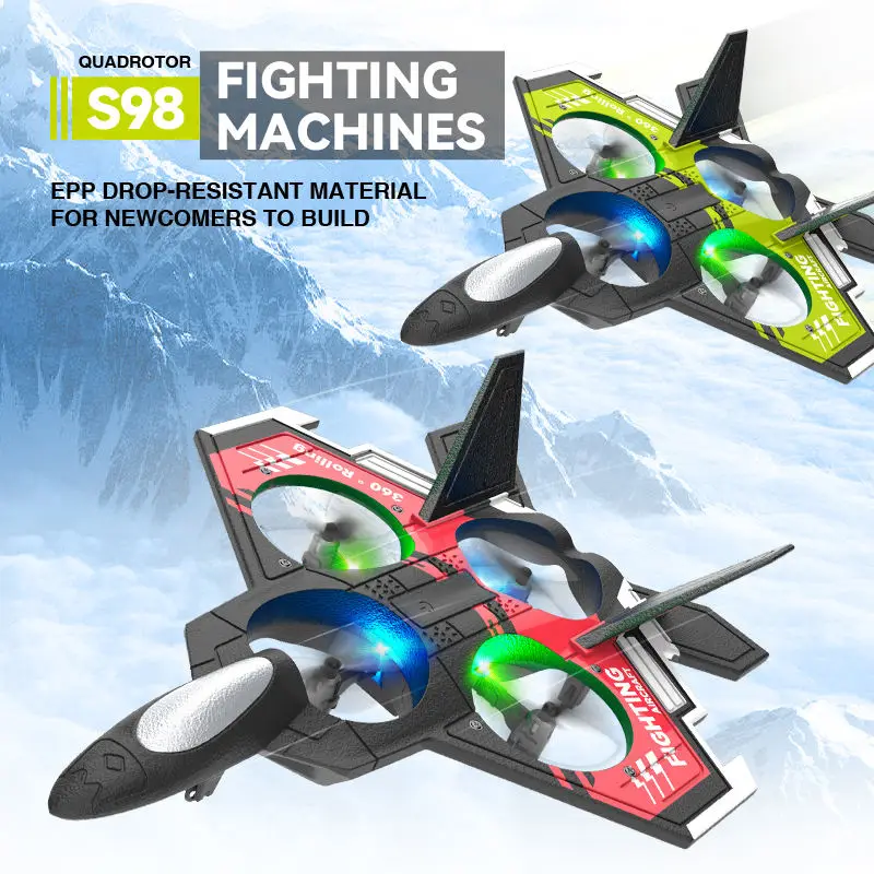 S98 RC Fighter Model Airplane Electric Toy Model Flight Stunt Airplane Remote Control 14CH Foam Airplane Boys Flying Toys