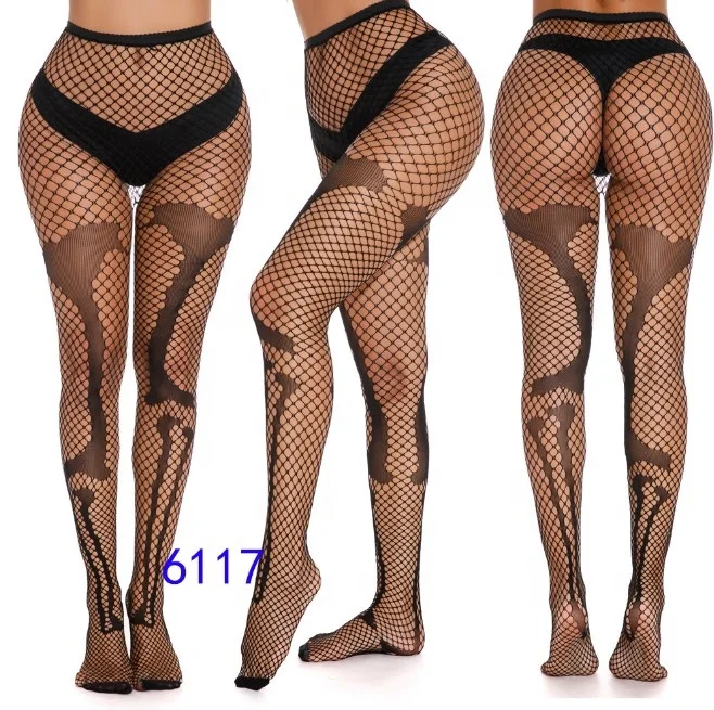 Hot Selling Women Sexy Tights Fishnet Stockings Patterned Tights Thigh-High Black Socks Lace Leggings Pantyhose