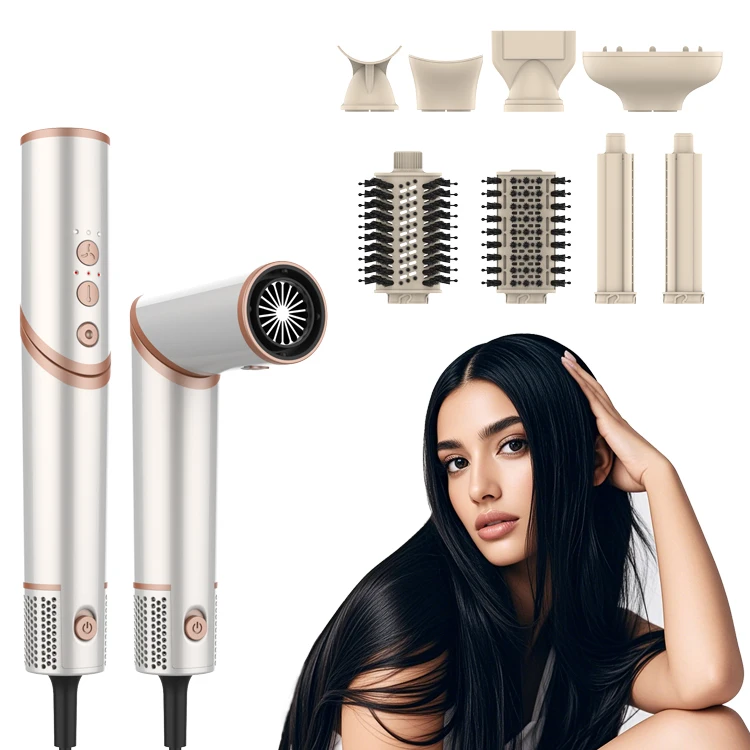 8 in 1 High-Speed Hot Air Hair Dryer Styler with Blower and Brushes for Home or Salon Use Multi Hair Styler