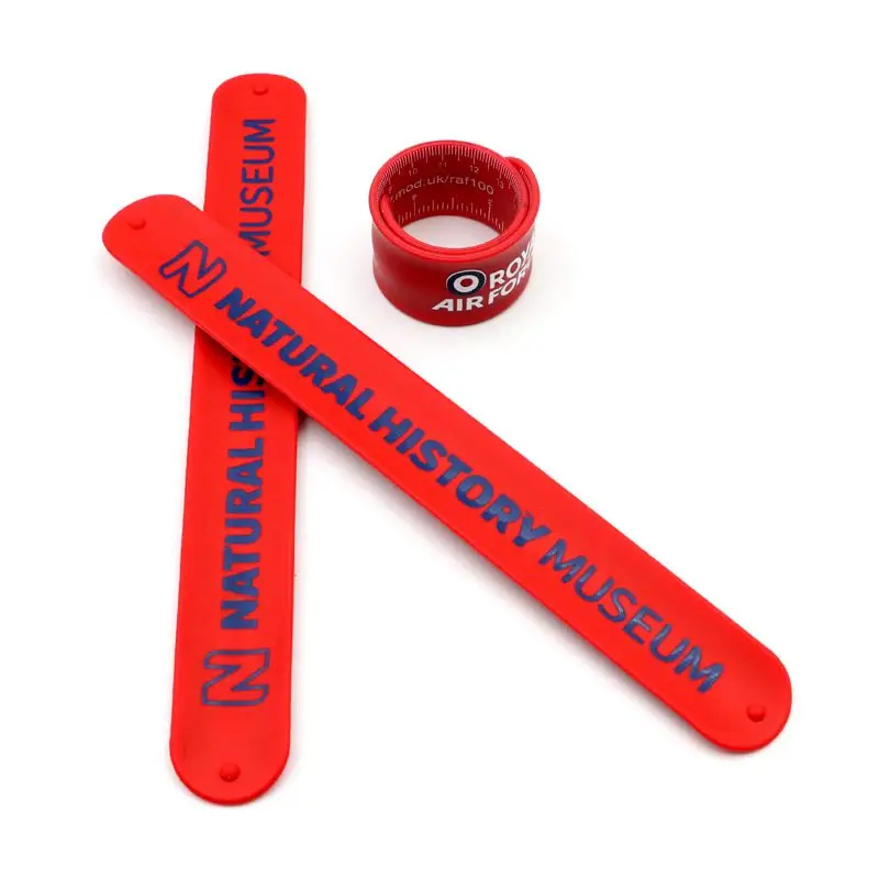 Custom Logo Rainbow Plain Blank Adult Silicone Wrist Band Flexible Snap band Ruler Slap Bracelet