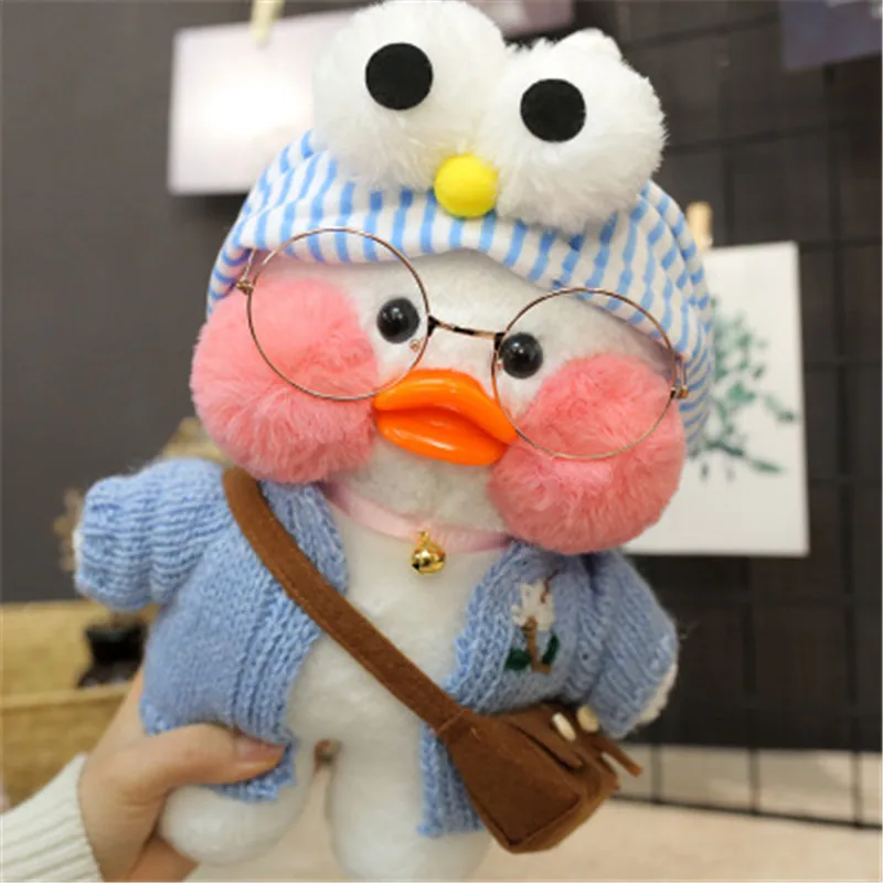 30cm White LaLafanfan Cafe Duck Plush Toy Cartoon Cute Duck Stuffed Doll Soft Animal Dolls Kids Toys Birthday Gifts For Children
