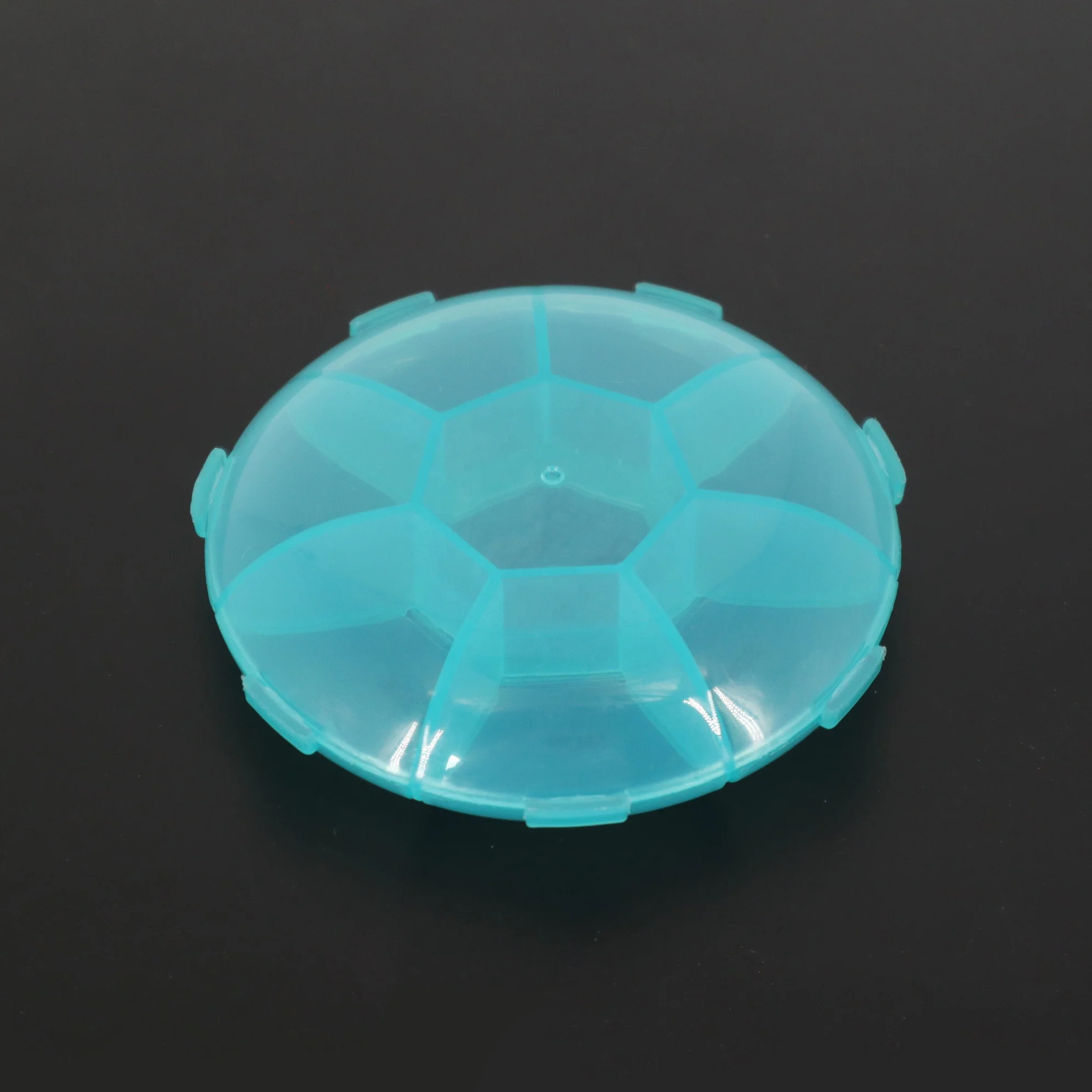 Custom Portable Plastic Round Shape 7 Days Weekly Pill Storage Box Medicine Pill Case