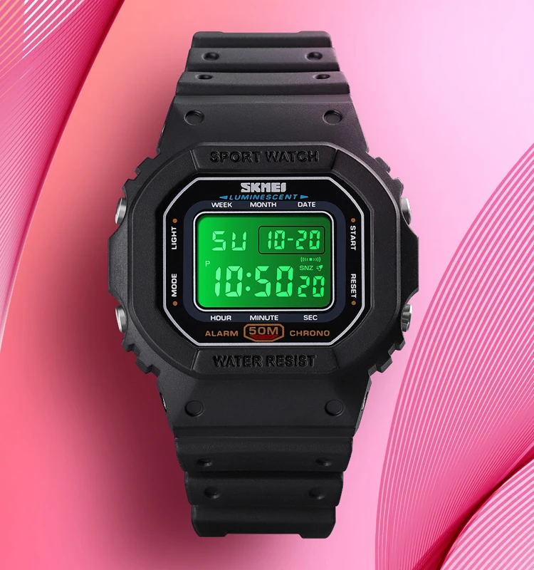 SKMEI 1608 children  digital watch instructions colorful light watches water resistant cheap watch for kids