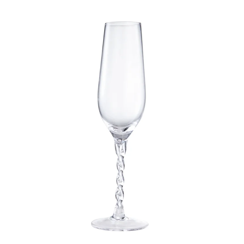 Clear custom twist stem martini cocktail glasses
