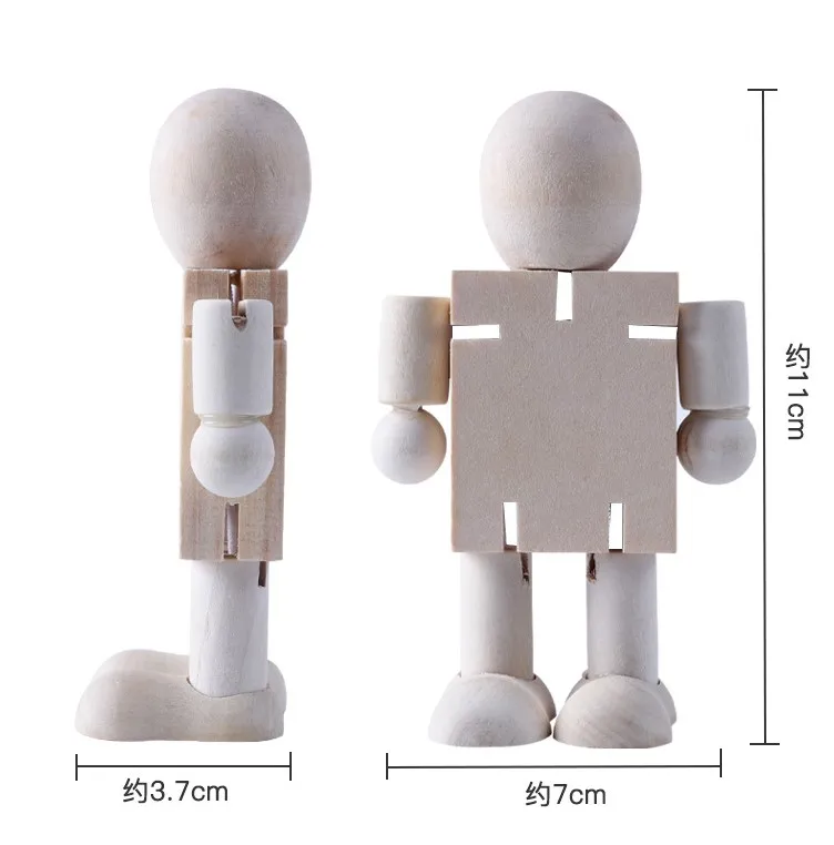 Wooden Robot Hand Toy Doll Joints White Wooden Game Wooden Brain IQ Training Puzzle Other Educational Toys