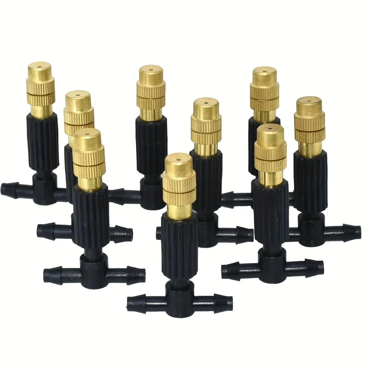 Outdoor Misting Cooling System Garden Irrigation Watering 1/4' Brass Atomizer Nozzles 4/7mm Hose for Patio Greenhouse