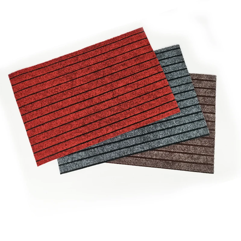 Anti Slip Front Indoor Entrance Mat Outdoor washable Polyester Stripe Rib entryway Doormat Floor Door Mat