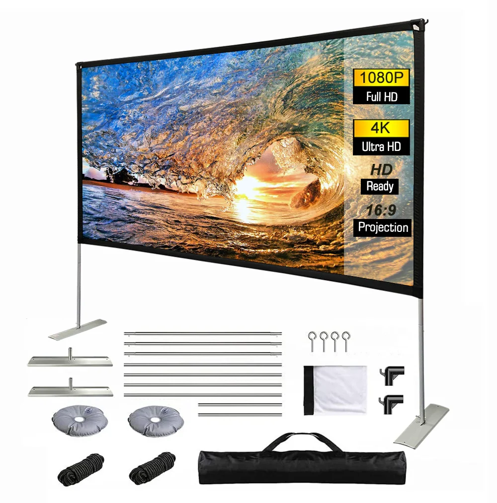 100 дюймов 16:9 визуальный проекционный экран Apex портативный проектора для кинотеатра