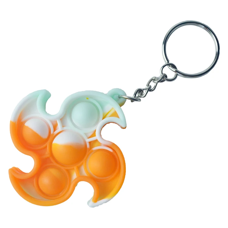 Newest Design Windmill Shape Bubble Stress Relief Fidget Keychain Pop Toy