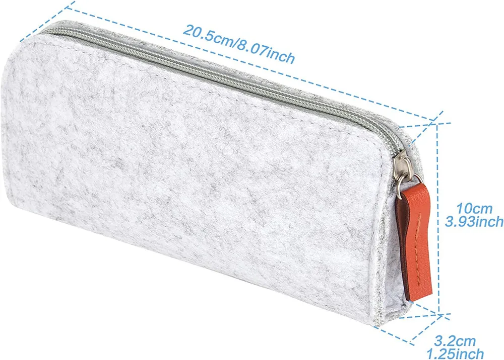 Felt Pencil Case Multifunctional Pencil Case Bag Pouch Large Capacity Pen Bag Pouch with Zippers for Teenagers Schools