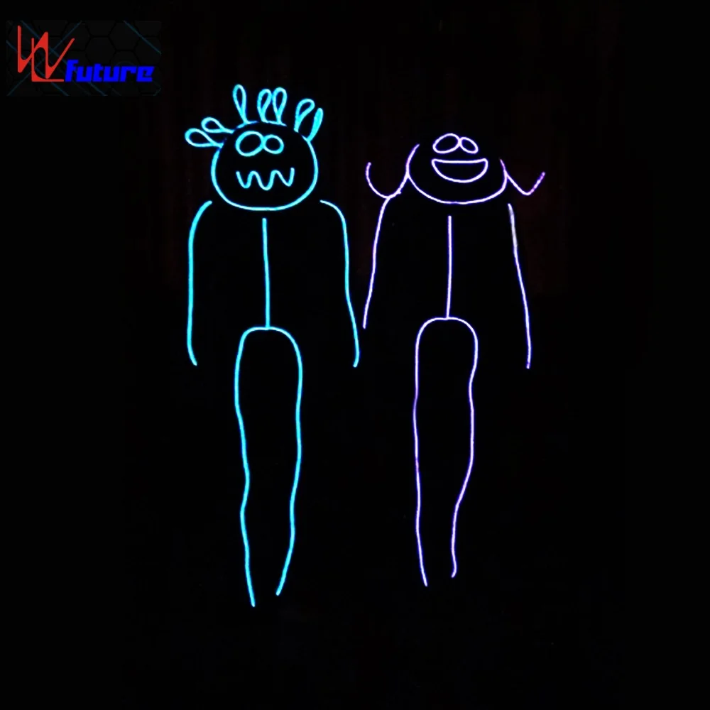 WL-093 Remote Control Fiber Optic Stick Figure Costume Stickman Dance Costume Use LED Suits Glow in The Dark Dresses Halloween