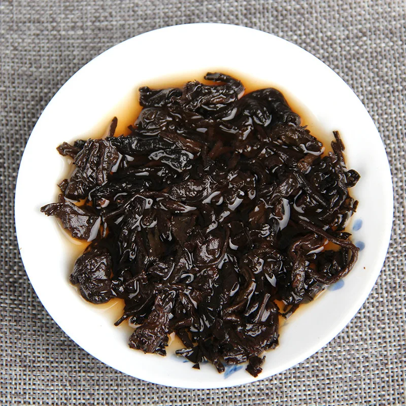Chinese Famous Yunnan Fermented Puerh Tea Cake Deep Mountain Old Tree Shu qi Zi Bing 357 Gram