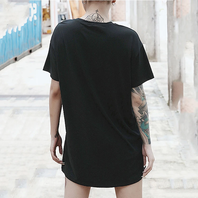 OEM Wholesale custom fashion street punk clothes high quality trend t-shirt summer clothing graphic printing punk clothing