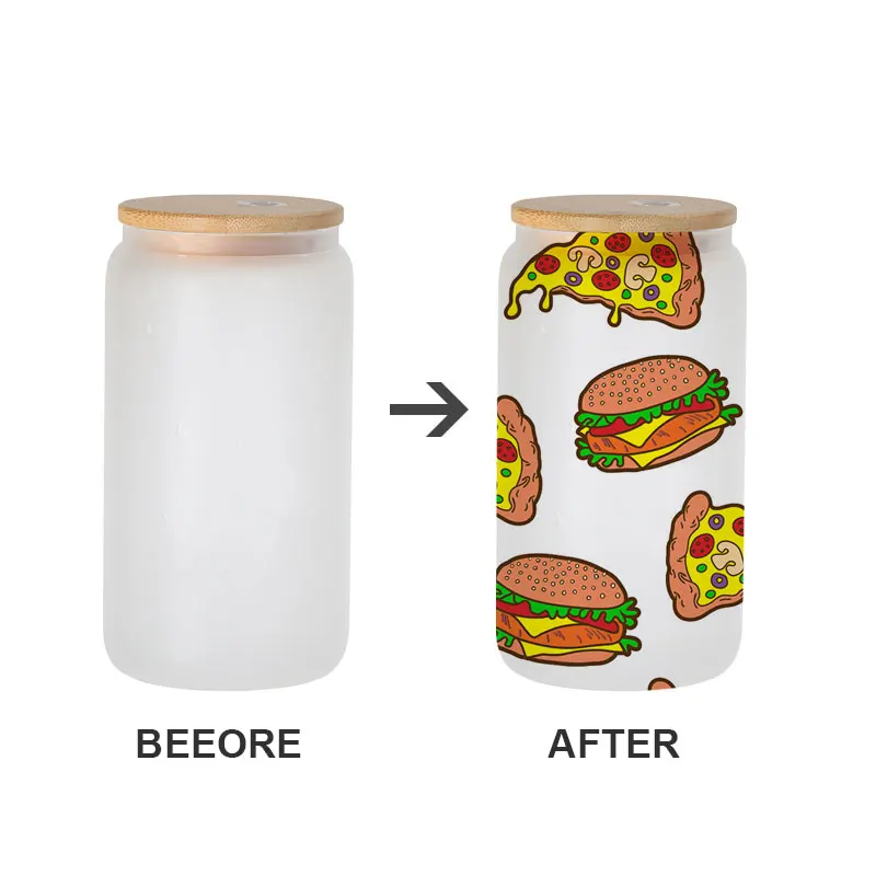 Mikenda 12oz 16oz Beer sublimation glass bottles Travel straight glass can Hot sale Us warehouse with blanks tumblers mug