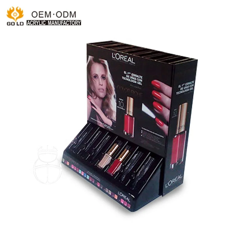 Luxury L Shape Acrylic Cosmetic Makeup Lipstick Display Stand For Counters