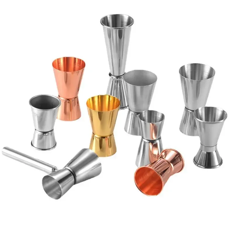 Bar Tools Stainless Steel Measuring Cups Metal Food Contactable Jigger Copper 30/60 ml Cocktail Bar Shot