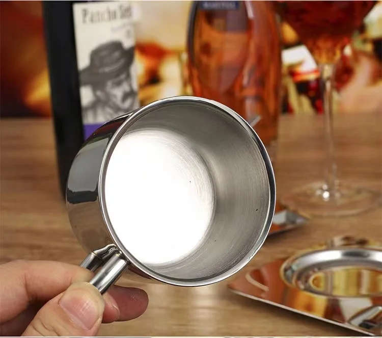 Wholesale Gold Luxury Espresso Cappuccino Double Wall Stainless Steel Drinking Cups and Saucers Coffee Cups with Saucer Spoon