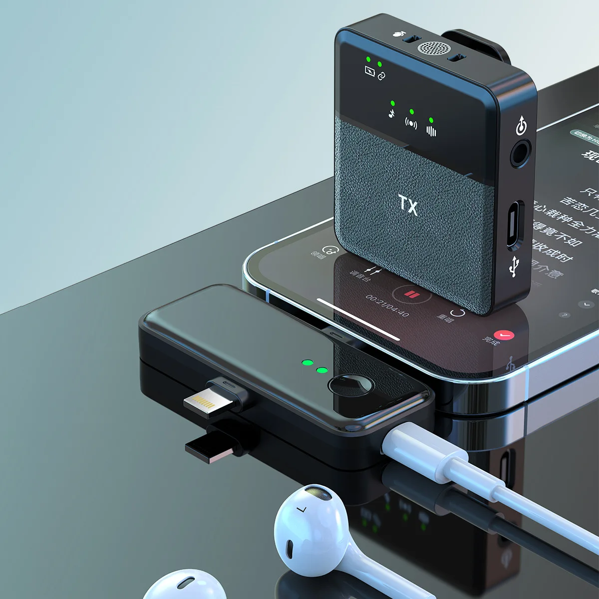 Gooermi SX31 Professional Wireless Lavalier Microphone 2.4G Lapel Recording Mic for Camera Smartphone Tablet