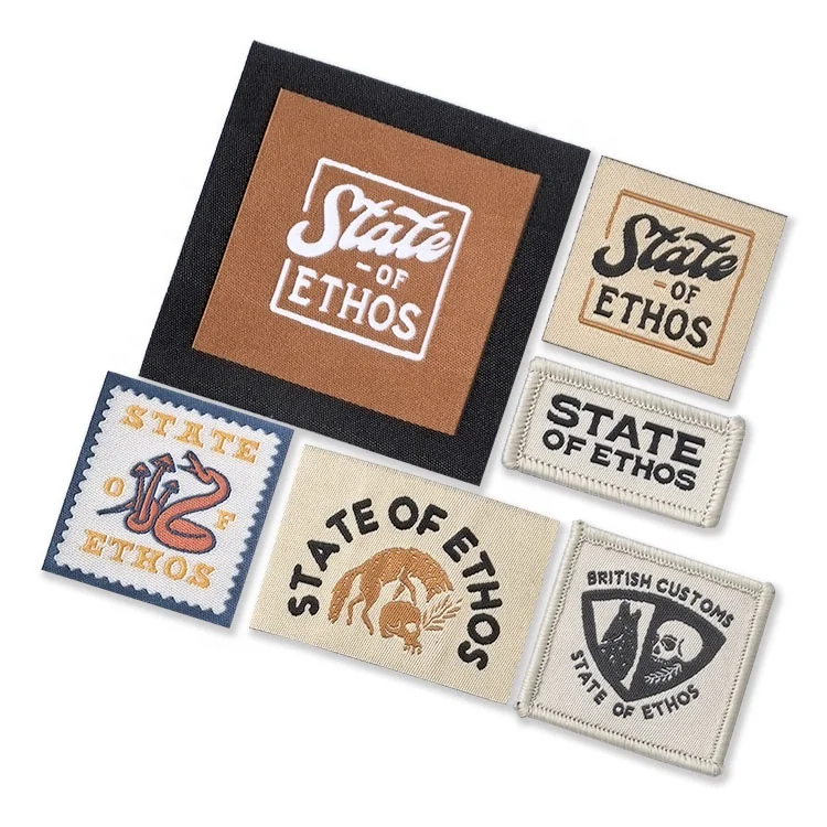 Customize Name Logo High Density Damask Woven Neck Clothing Hem Tags Custom Manhattan End or Center Fold Labels for Clothes