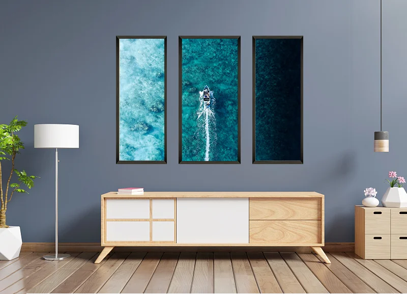 Modern movie poster Home decor metal frame art wall Abstract Seascape Painting Landscape paintings on canvas