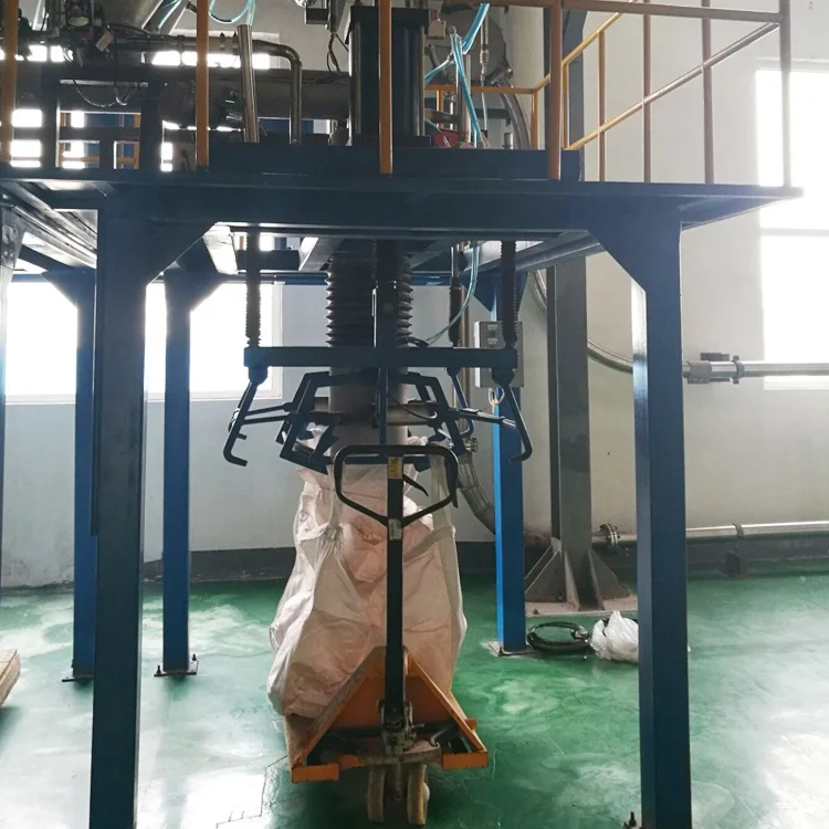 Ton Bag Packaging Machine Lime Ore Weighing Filling Sealing Granule Robotic Palletizer and Pallet Wrapper for Cement 0.4-0.6mpa
