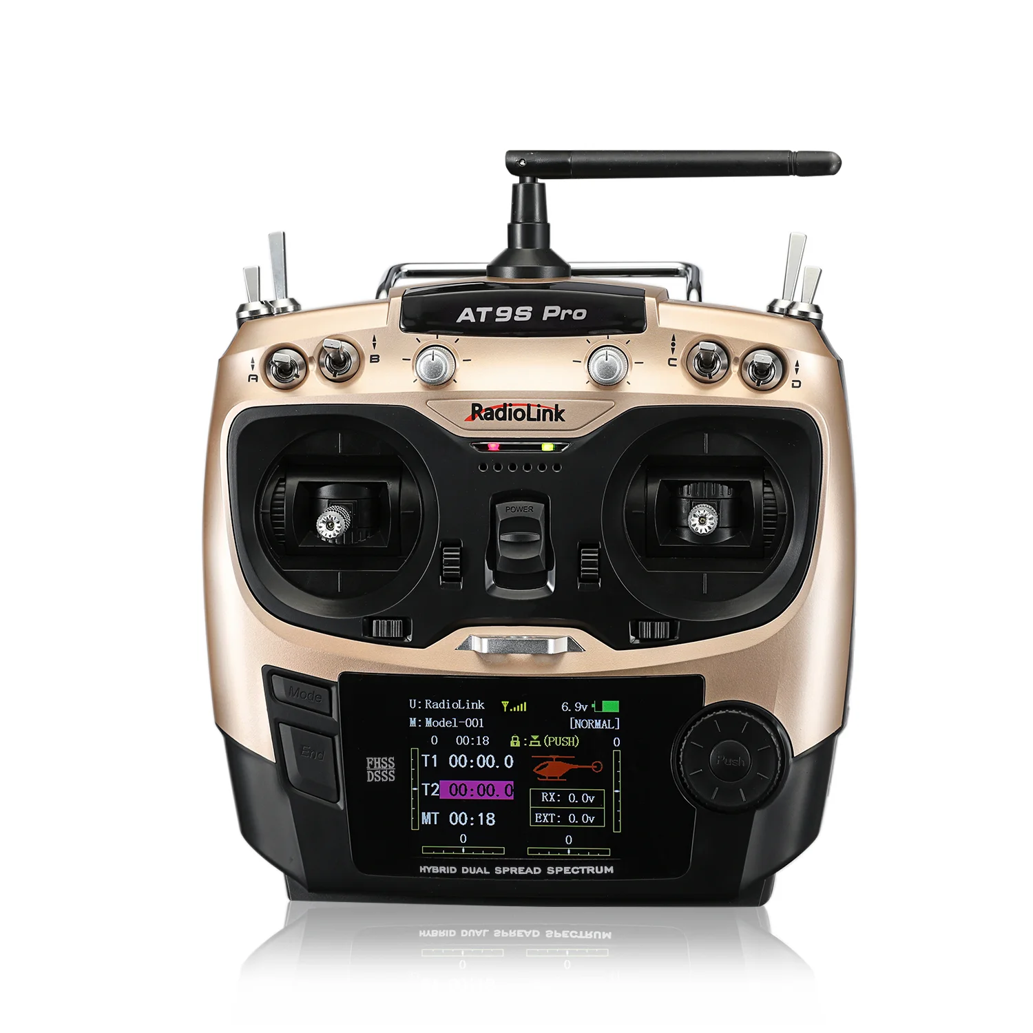 Передатчик Radiolink AT9S pro 2,4G 12CH DSSS FHSS с приемником R9DS для радиоуправляемой модели самолета дрона пульт дистанционного управления