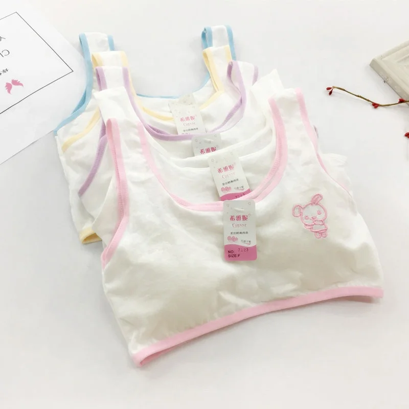 
New trendy cartoon free size comfortable seamless top vest student girls teens first bra 