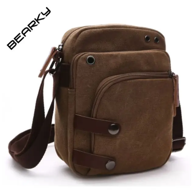 Brown Mens Canvas Small Tactical Black Military Laptop school Colleague Leather Cute Vintage Crossbody Bag Men