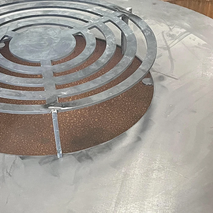 Outdoor Garden Corten Steel Fire Pit large BBQ  with storage cabinet