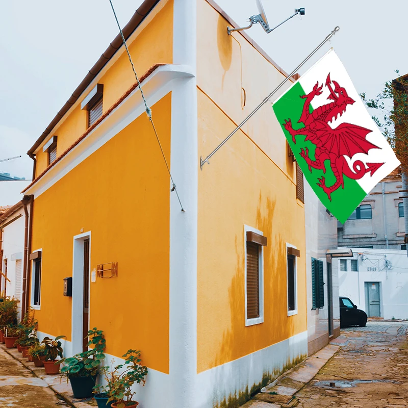 Wholesale 3x5ft Wales flags 68D/100D polyester Customize all nations rapid shipping Reliable supplier  fast delivery