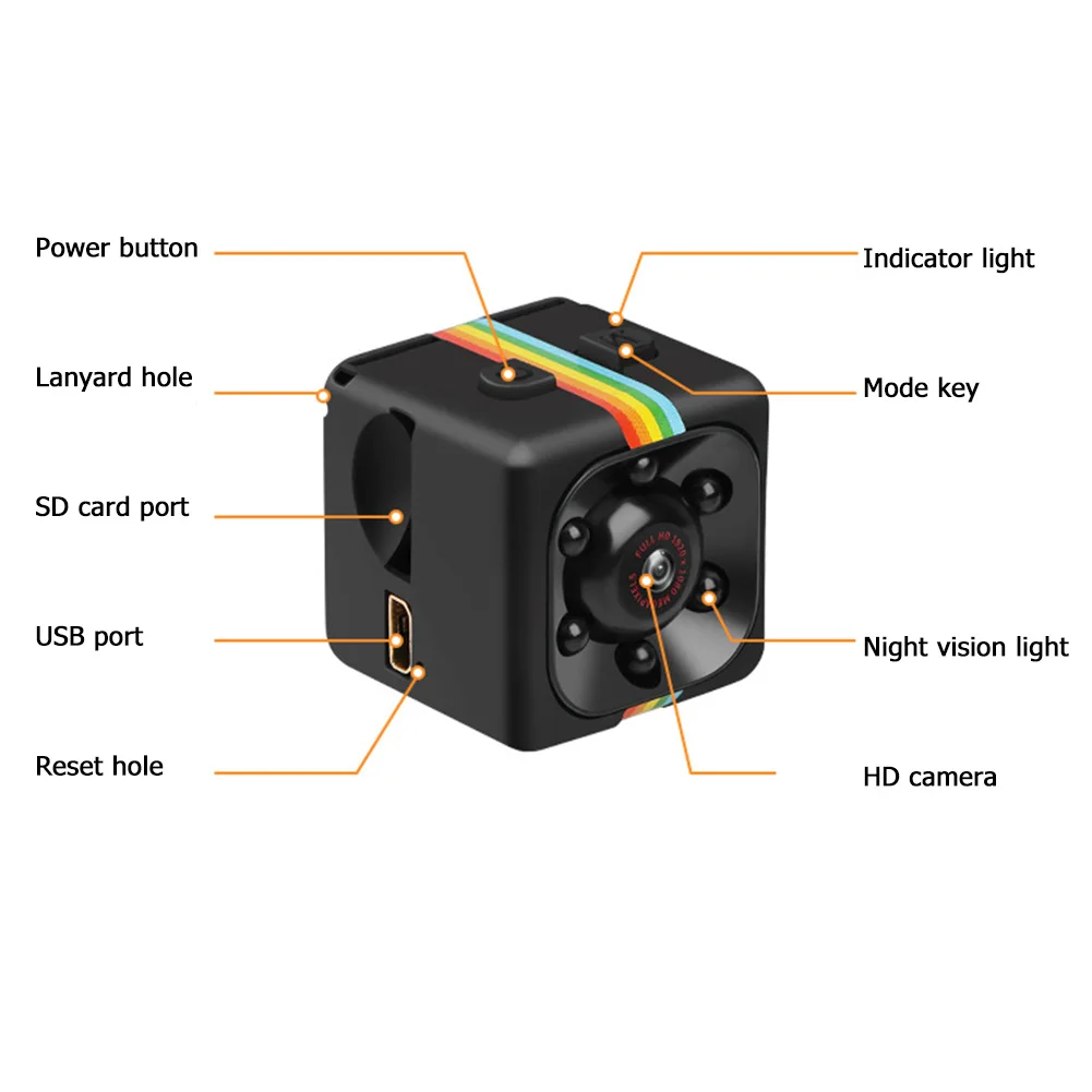 720P/960P Mini Camera SQ11 Small Action Camera Sensor Night Vision Camcorder Micro Video Camera DVR DV Motion Recorder Camcorder