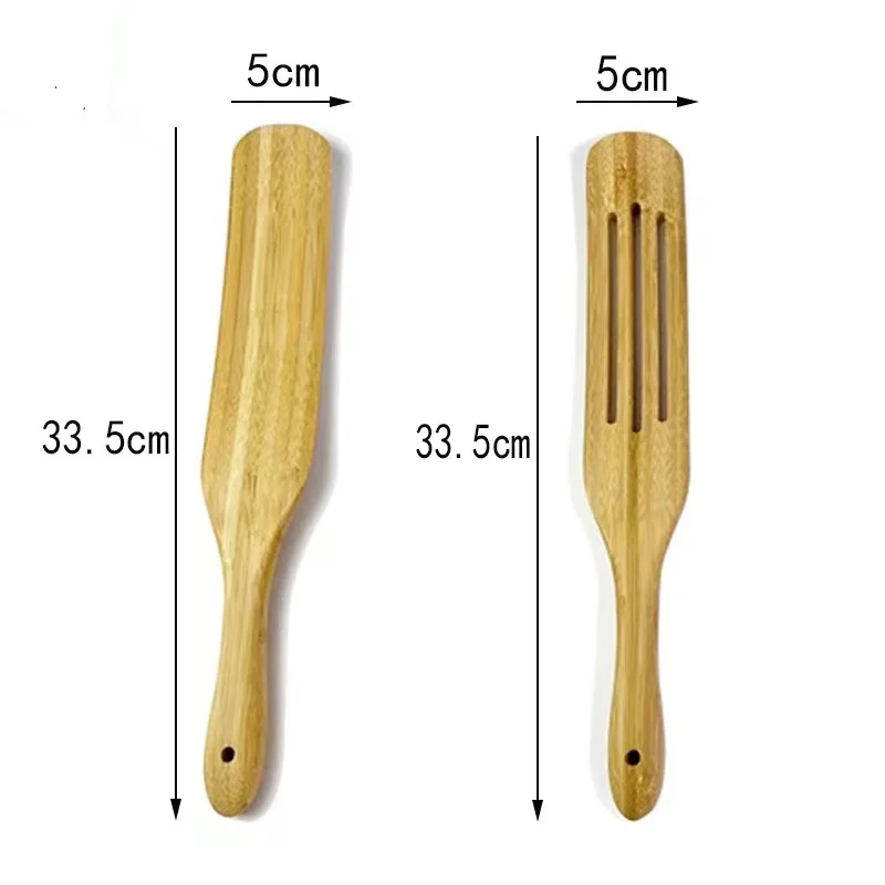 Diyue Home Kitchen Cooking Utensils Tool Eco Friendly Camping Spatula Set of 5 Spatulas Organic Bamboo Wood Spatula