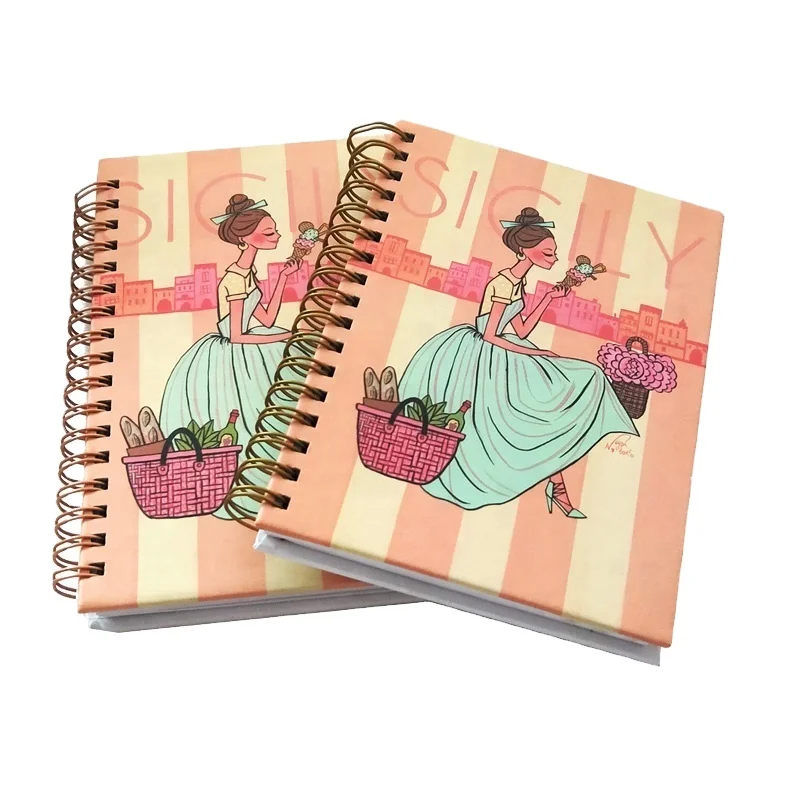free samples Custom Logo Different Size Pink Hard Cover Spiral Weekly Manifestation Goal Journal Planner for students