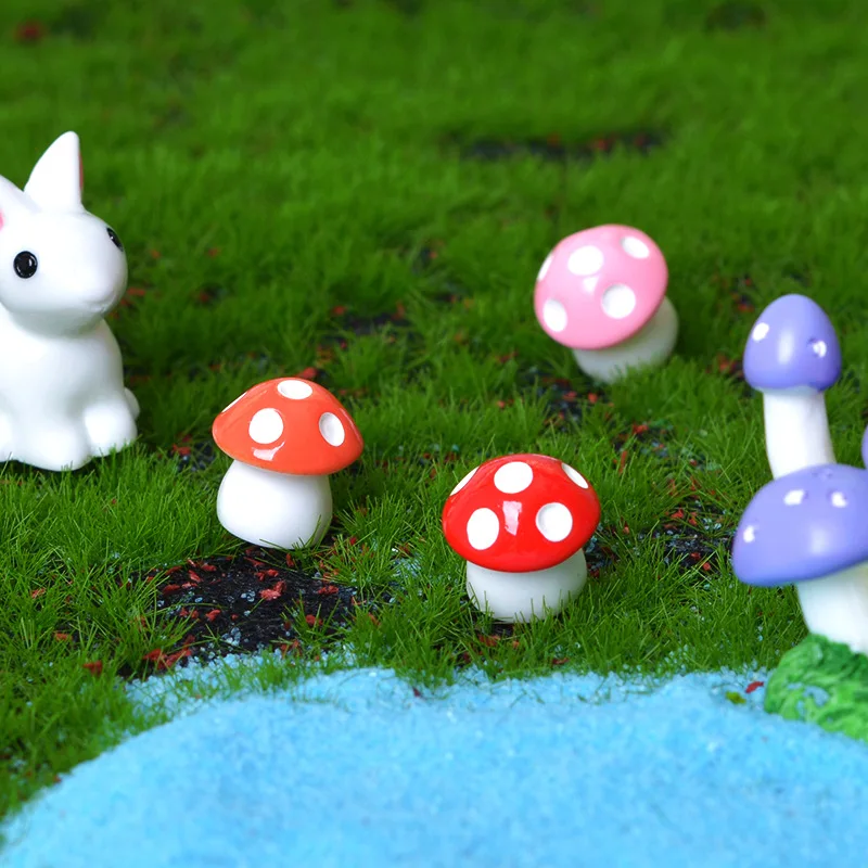 Moss micro landscape resin mini garden decoration miniature mushroom DIY ornaments