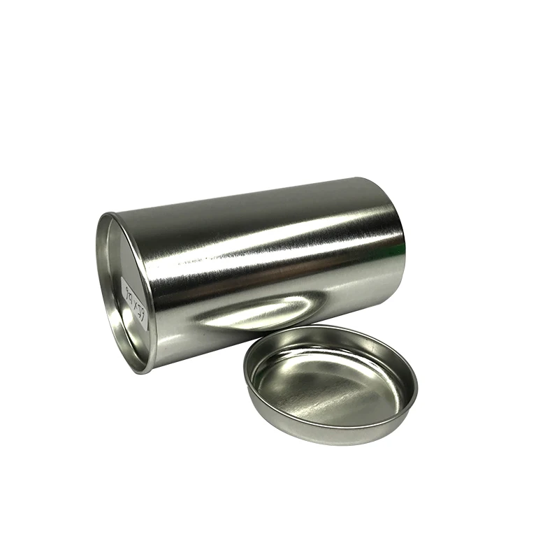 Factory Direct Custom Size Tea Metal Box Food Safe Tinplate Round Silver/ Gold Coffee Tin Canister