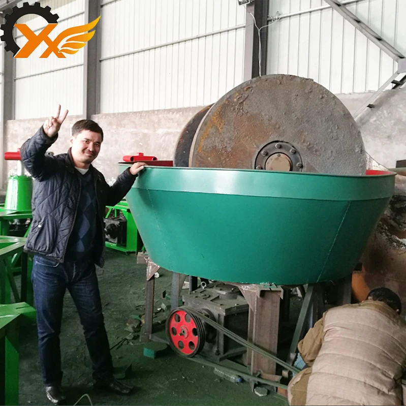 Widely Used Gold Ore Grinding Machine Gold Extraction Double Rollers Grinding 1200 Wet Pan Mill For Gold