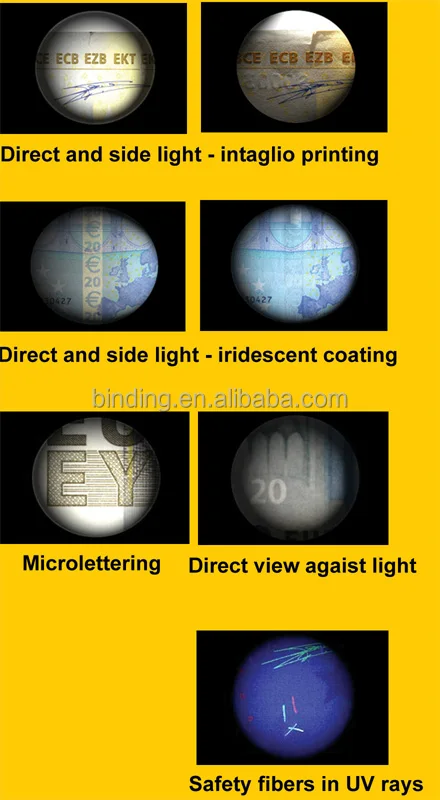 Illuminated Magnifier (UV&White Light) Document Detectors for banks ,police office and customs