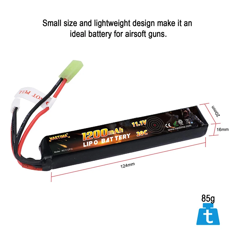 High Rating 3s 11.1v 1200mah 20c Rc Model Airsoft Gun Rc Battery Rechargeable Lipo Battery