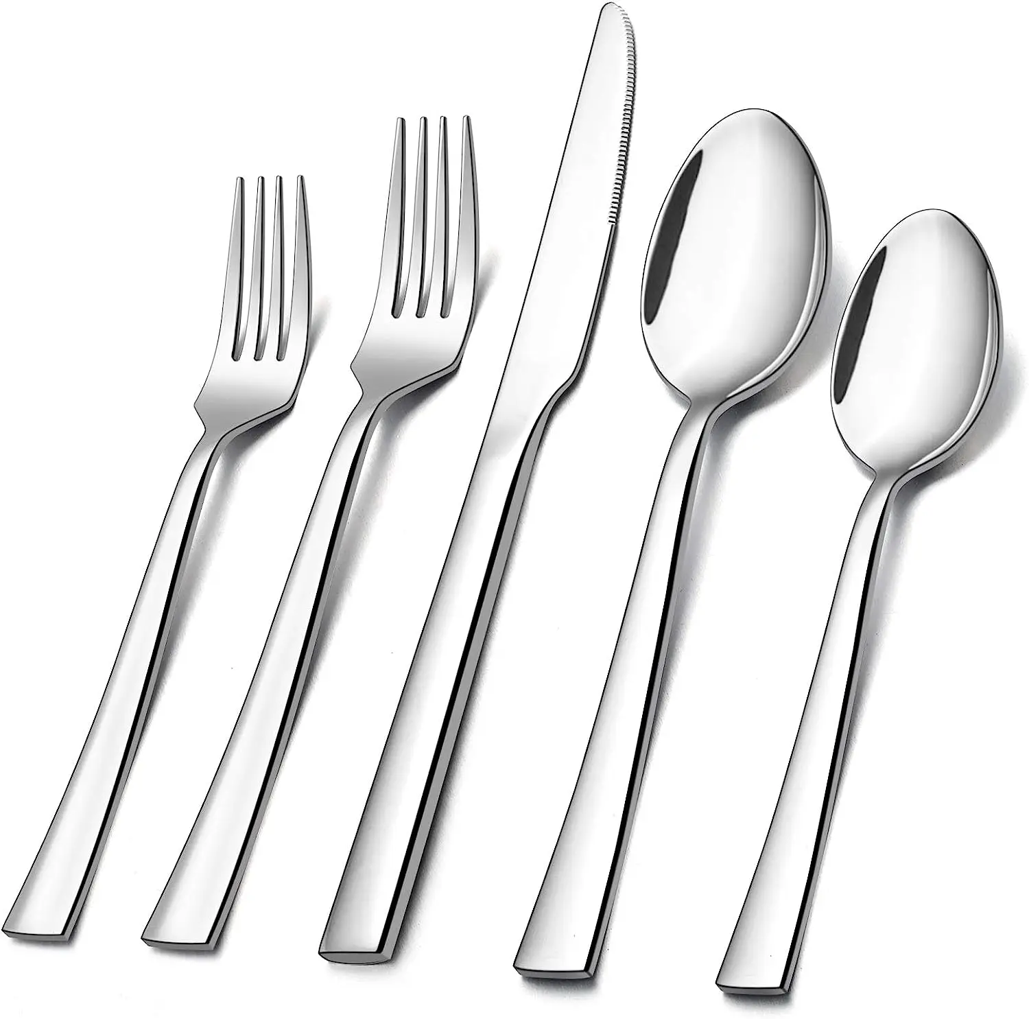 High quality 18/0 Stainless Steel Cutlery Set Mirror polish Silverware Spoon Fork Knife dinnerware sets for hotel restaurant