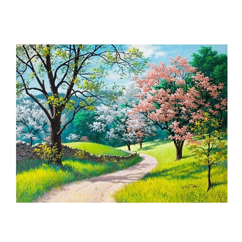 
DIY Paint by Number Kit On Canvas for Beginners, New Painters,Canvas Oil Painting Kit for Adults Beautiful Scenery 