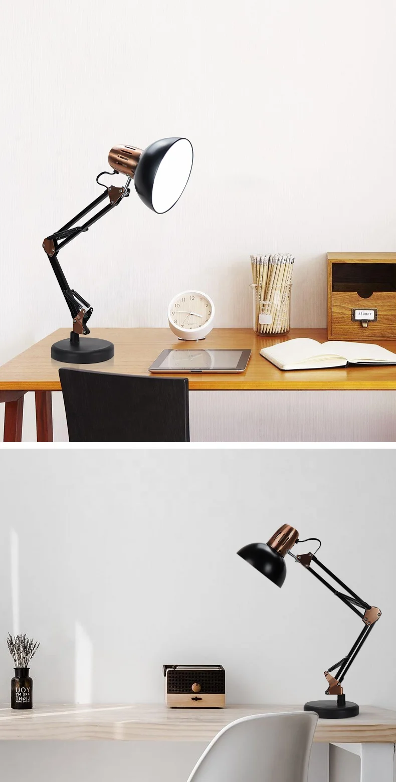 SML 800 series E27 Cheapest Classic Metal Desk Lamp Oem Foldable  Lighting Swing Arm for Home Office Work Study Reading
