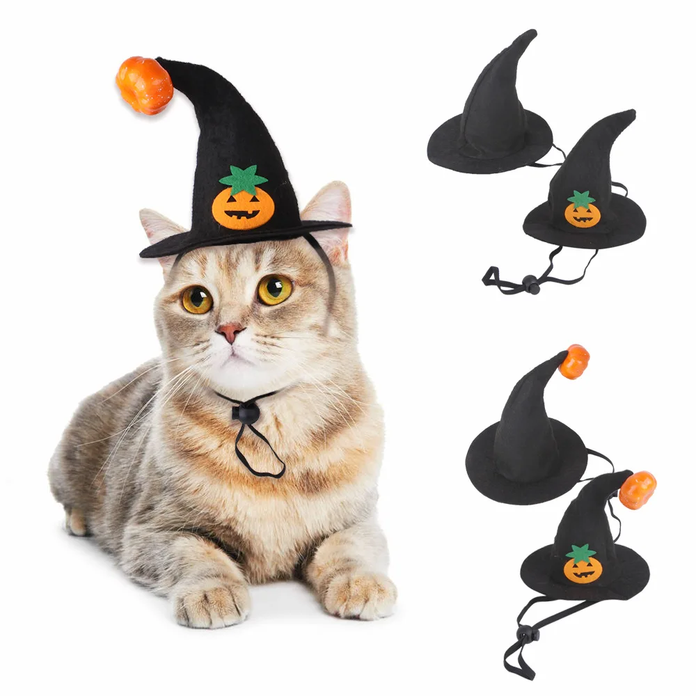LM0171M Pet Creative New Products Cat Halloween Hat Pumpkin smiley face headband Dog funny headwear