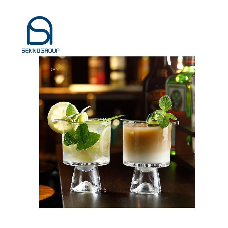 Unique Japanese cocktail glasses creative wine glass iceberg cup short foot cocktail water juice cup afternoon tea dessert cup